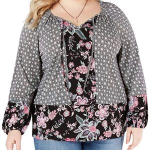 NWT Style & Co Floral Print Blouse SZ 2X